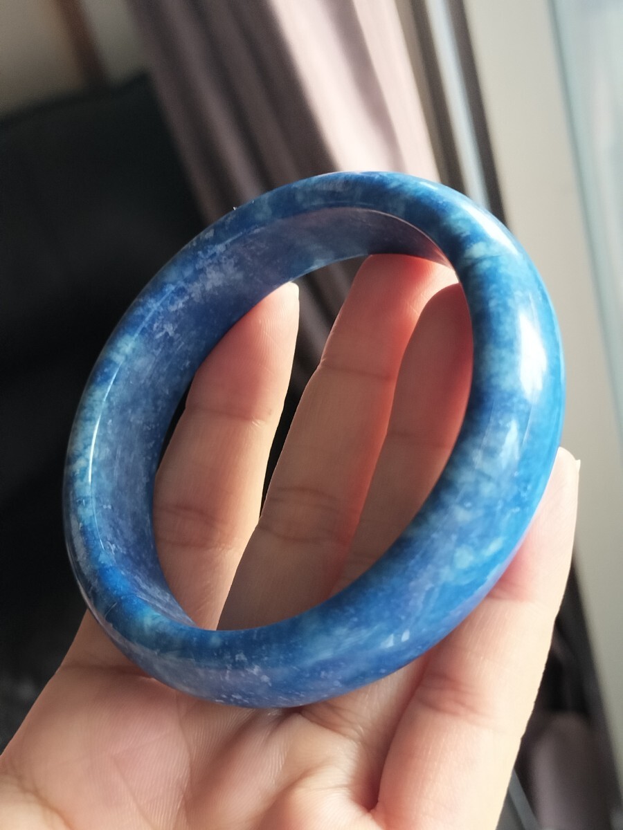 スギライト 青花色 天然石 ブレスレット バングル 58mm拍卖