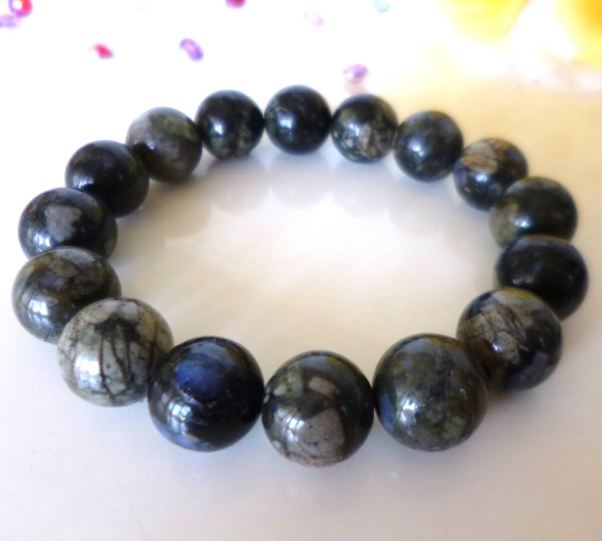 ☆20倍のリラックス☆高次元ヒーリング☆スピリチュアルメッセージ★不思議のエネルギー★ケセラストーン☆ ☆大珠12mm☆16cm☆拍卖