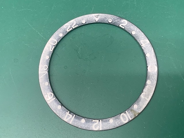 アンティー 純正 クROLEX 1675 GMTマスタ―用ベゼルディスク/ インサート (ゴ−スト退色ベゼルディスク)中古 (TR24070)送料無料拍卖