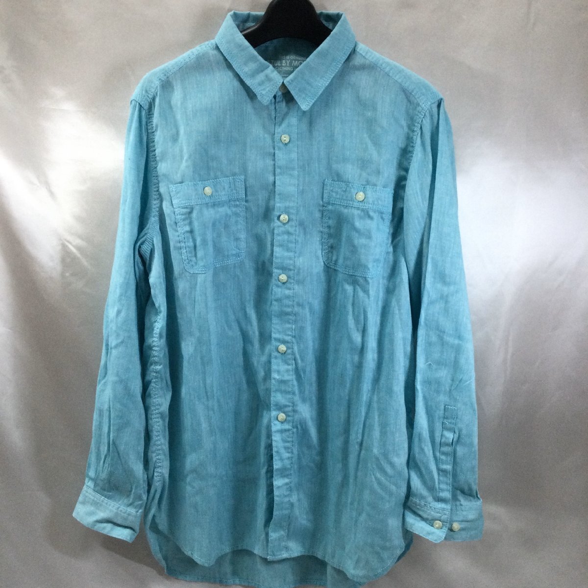 【中古/現状品/TO】AZUL BY MOUSSY アズールバイマウジー 長袖シャツ Mサイズ 155/84A ブルー系 メンズ シャツ MZ0930拍卖