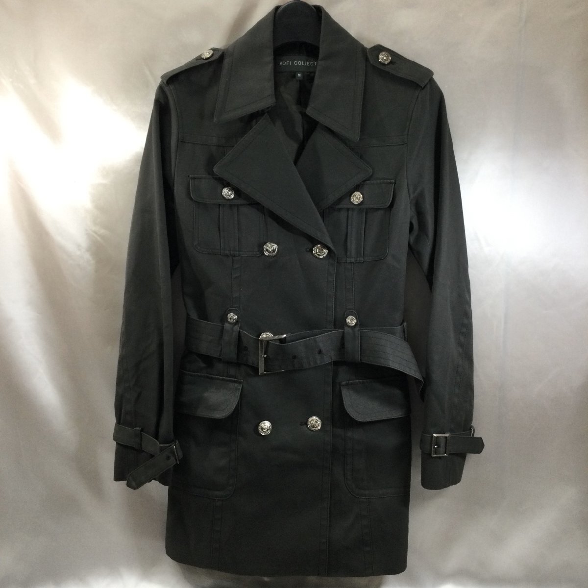 【中古/現状品/TO】KOFI COLLECT コフィコレクト ショートコート サイズM コットン100% ブラック系 レディース ファッション MZ0921拍卖