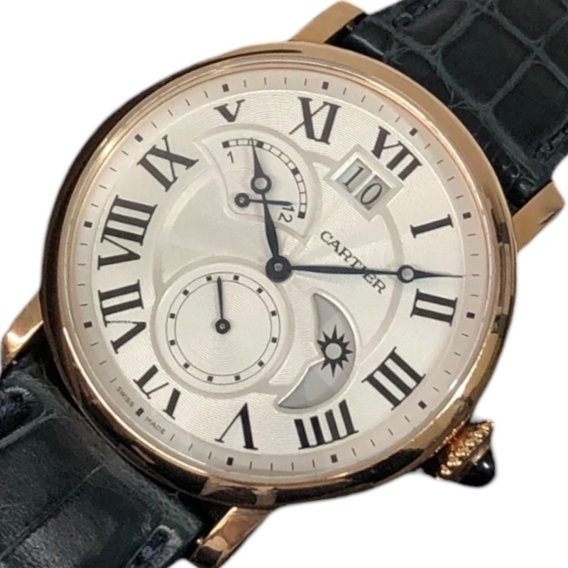 カルティエ Cartier ロンドドゥカルティエ W1556240 シルバー K18PG/革ベルト 腕時計 メンズ 中古拍卖