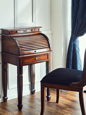 開梱・設置サービス付 マホガニー家具 デスク ビューロー バロック木鎧戸ビューロー ダベンポートデスク 送料無料 アンティ拍卖