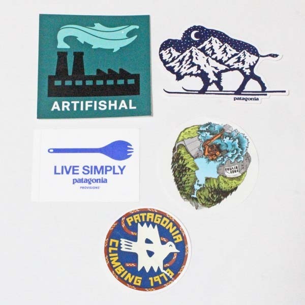 訳あり パタゴニア ステッカー 5種セット PATAGONIA STICKERS SET キャンペーン LIVESIMPLY ダム バイソン 魚 ピース シール 鳥 新品拍卖