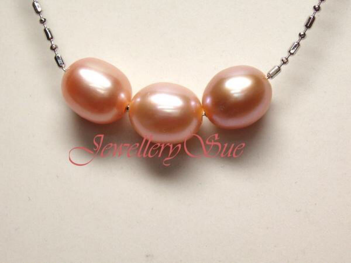 sv503素敵♪天然淡水真珠/サーモンピンクパールネックレス ♪6月の誕生石♪拍卖