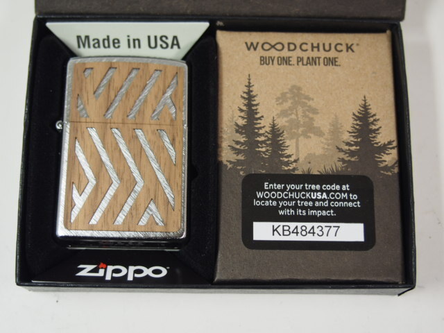 2018年製 Zippo Wood 木(両面)ウッド#29902 207銀色 2面柄 USA純正 新品拍卖