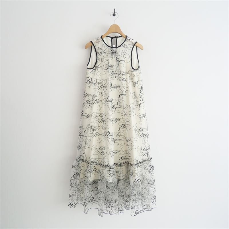 2023AW / 未使用 / Veronica Halim氏コラボ / ANAYI アナイ / カリグラフィーチュールギャザー ワンピース 34 / 10232714040 / 2409-0913拍卖