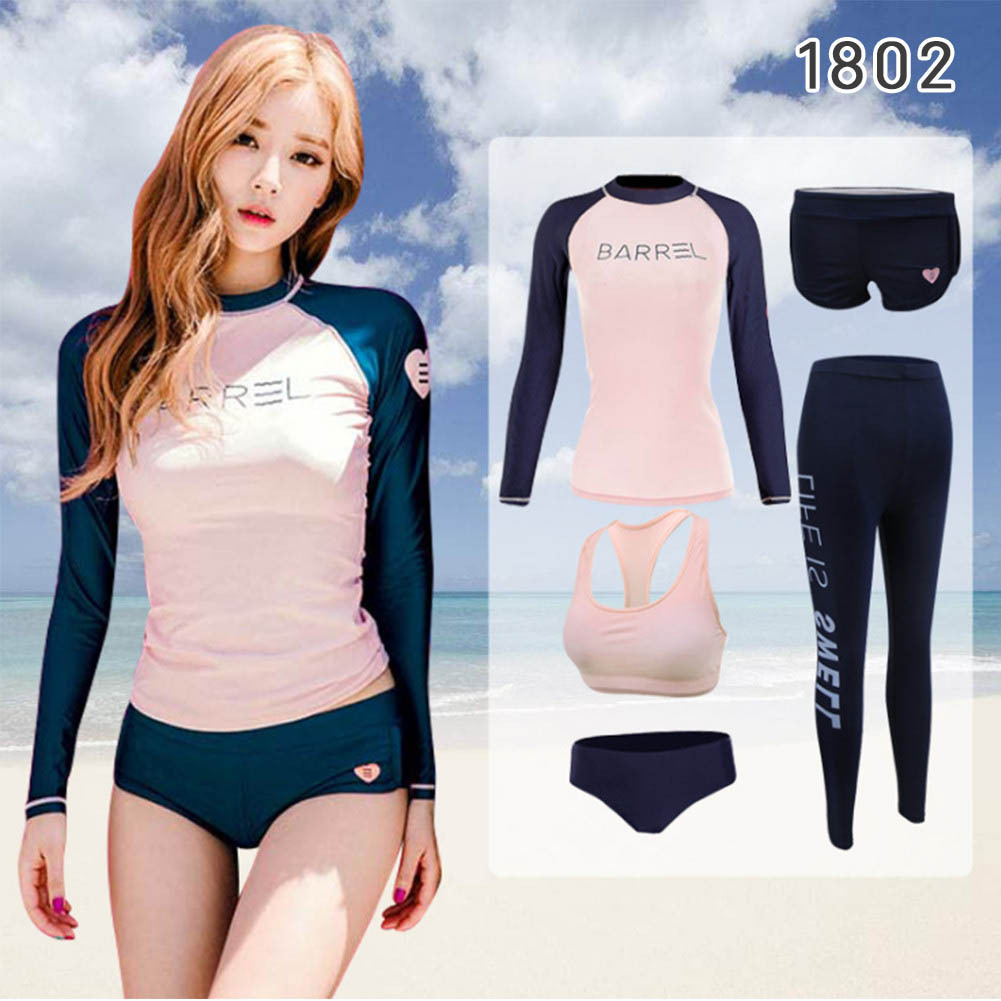 CSN337#水着 レディース 5点セット ビキニ ラッシュガード UVカット 長袖 前開き フィットネス レギンス パンツ ブラ拍卖