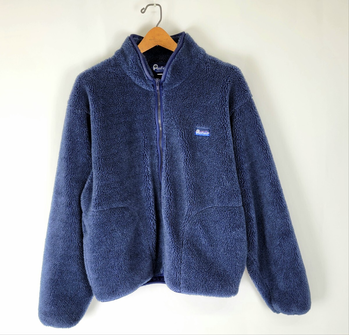 美品 90s USA製 PENFIELD フルジップ フリースジャケット ネイビー Mサイズ 90年代 アメリカ製 ボアフリース 紺 ビンテージ ペンフィールド拍卖