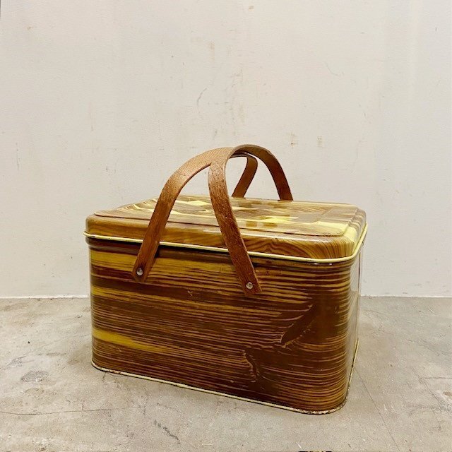 アメリカ ヴィンテージ USA ピクニック メタル バスケット キャンプ アウトドア 店舗什器 店舗備品 インテリア アメリカン雑貨【B3128】拍卖