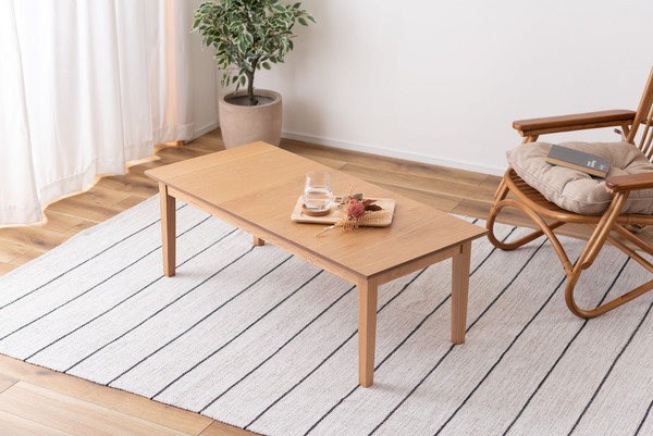 【リビングテーブル】 テーブル ローテーブル センターテーブル 北欧 幅110cm 木製 天然木 突板 ナチュラル シンプル 長方形 一人暮らし拍卖