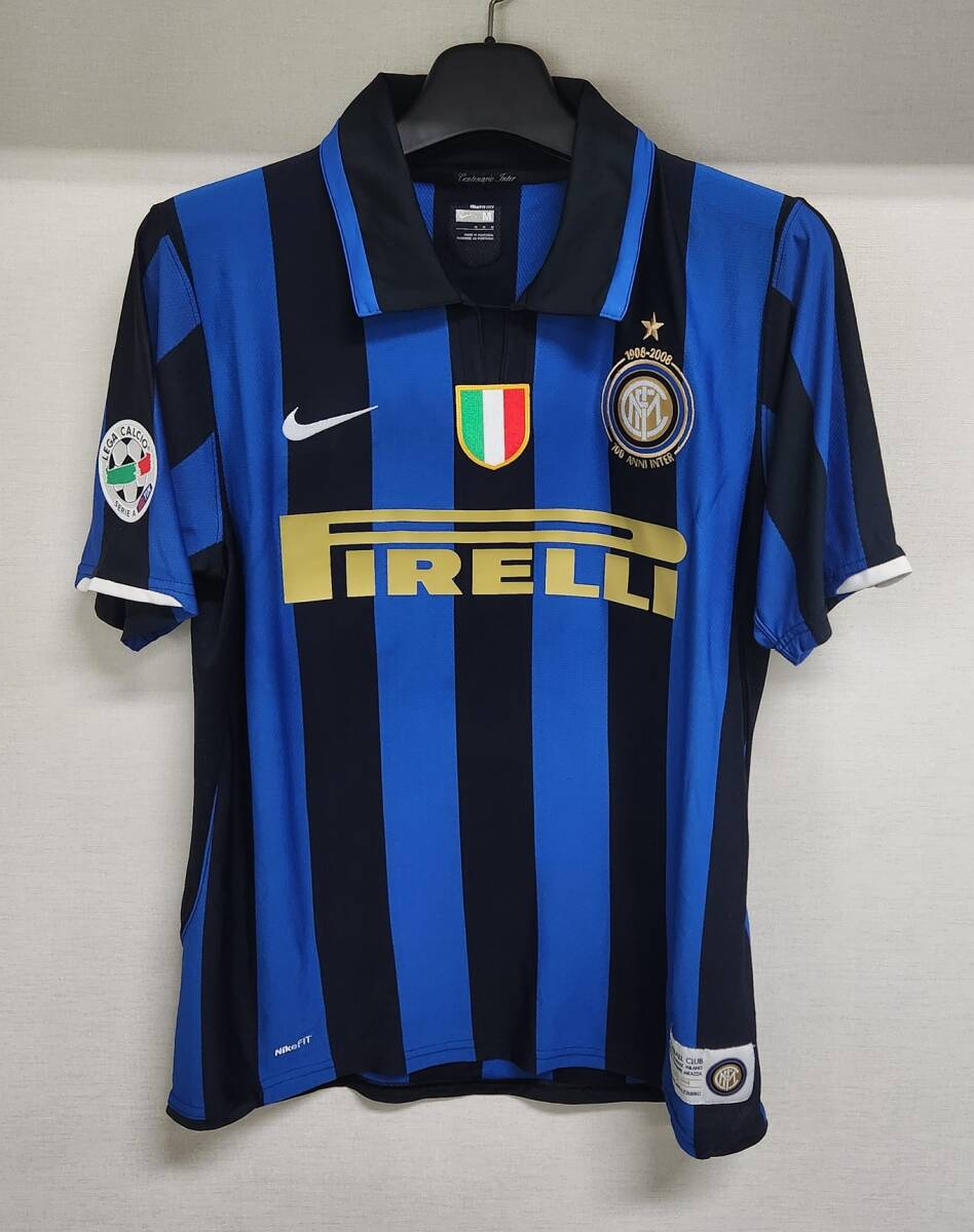07-08インテル Inter Milan(H)#8 イブラヒモビッチ IBRAHIMOVIC 半袖 100周年 Golden Sponsor リーグ戦仕様 NIKE正規 M-2拍卖