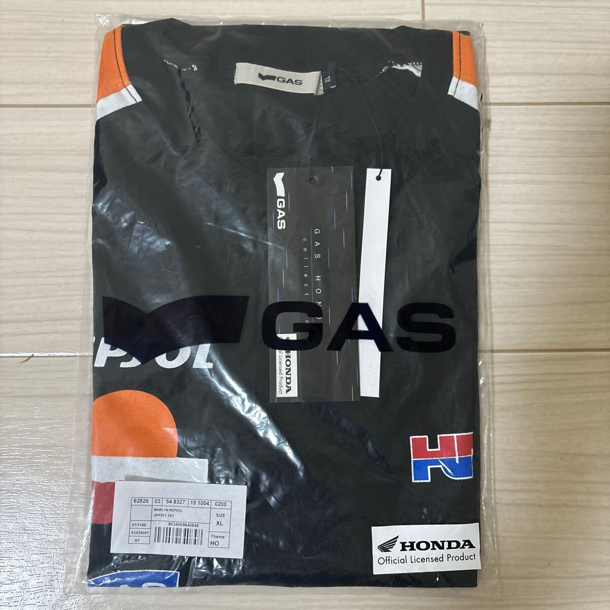 新品未開封 MotoGP REPSOL HONDA RACING HRC GAS レプソル ホンダ オフィシャル Tシャツ サイズXL ブラック 定価11,000円税込 拍卖