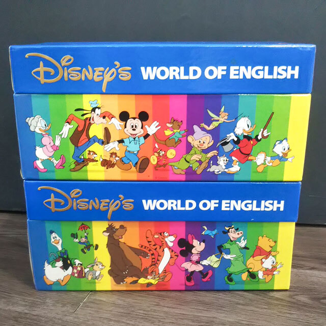 DWE ワールドファミリー トークアロング カード 2箱 ディズニー こども 幼児 教材 英語 1999年購入 現状渡し拍卖