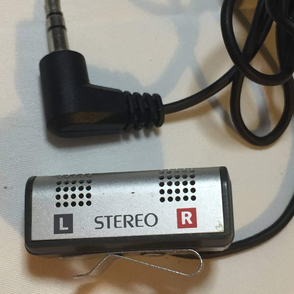 2F-4148 AIWA アイワ クリップ式 超小型 ステレオマイク ピンマイク 巾着袋付き シルバー 拍卖