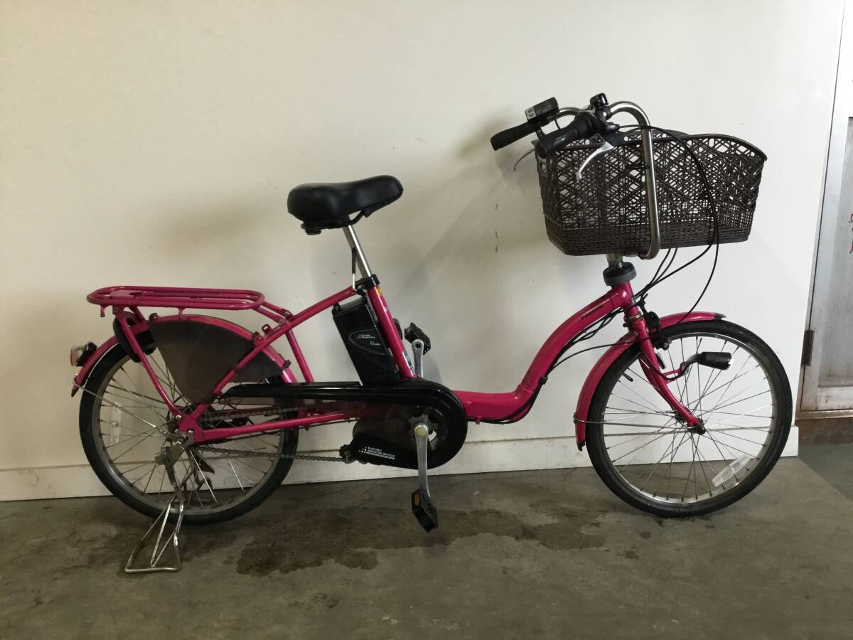 A-180(S)岐阜発 Panasonic 電動アシスト自転車/20インチ/バッテリー8Ah/充電器なし/走行確認/防犯登録あり/現状品 R6 10/19 1.5拍卖