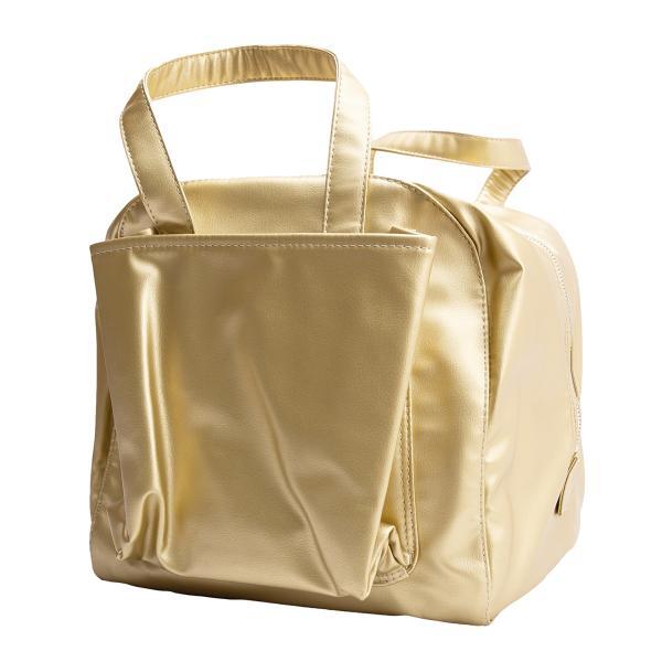 コムデギャルソンCOMME des GARCONS フェイクレザーメタリックキューブバッグ ゴールド拍卖