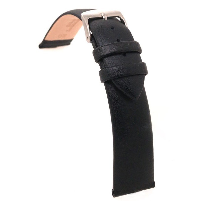 Diloy 腕時計ベルト 18mm シンプル ベーシック イタリアン カーフレザー本革 ストラップ301 ブラック拍卖