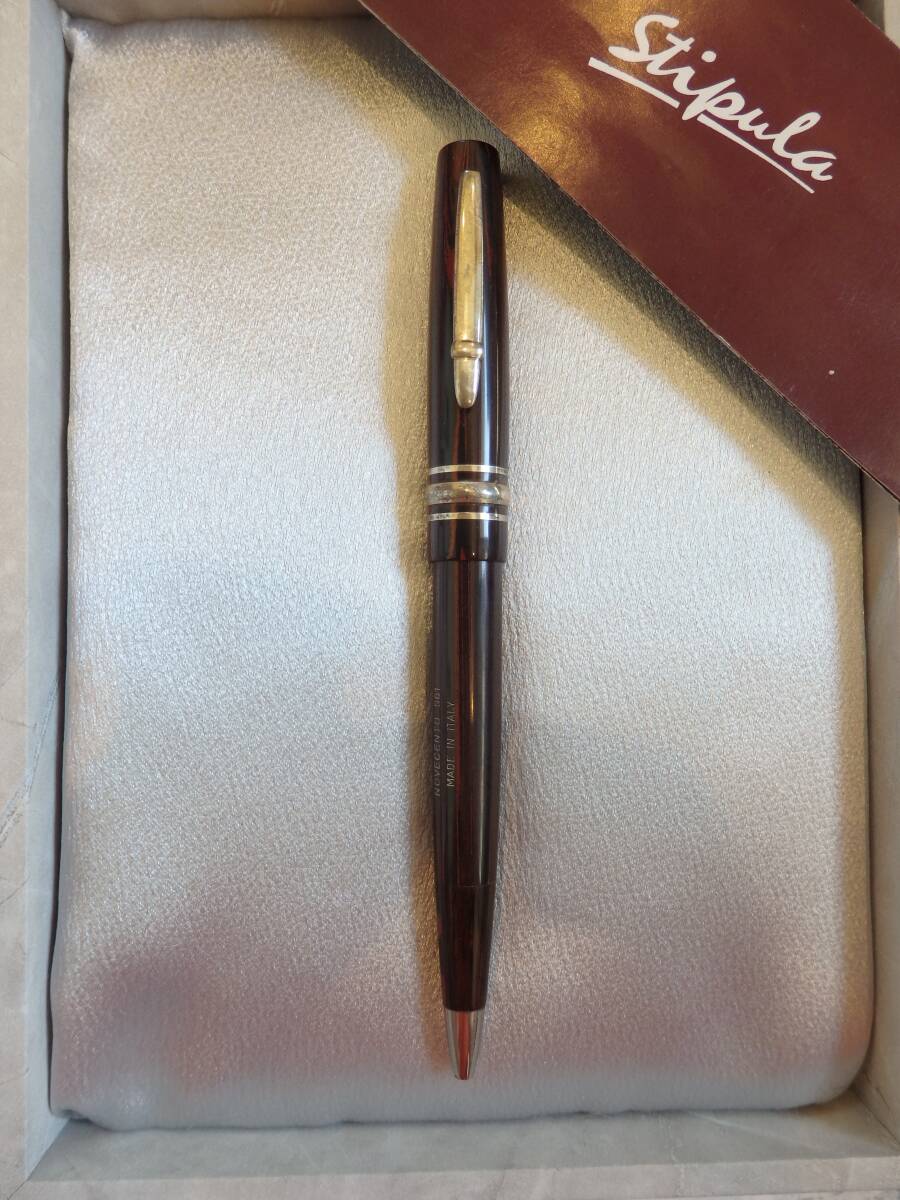 ◆【新品・未使用】スティピュラ ノヴェセント Novecento 961 マーブルエボナイト ツイスト式ボールペン拍卖