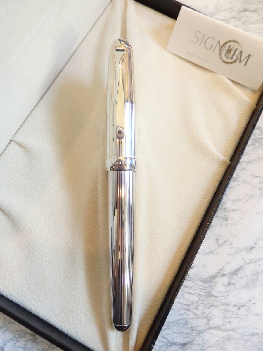 ◆【新品・未使用】SIGNUM シグナム スターリングシルバー925万年筆 ペン先:18K750ソリッドゴールド M 拍卖