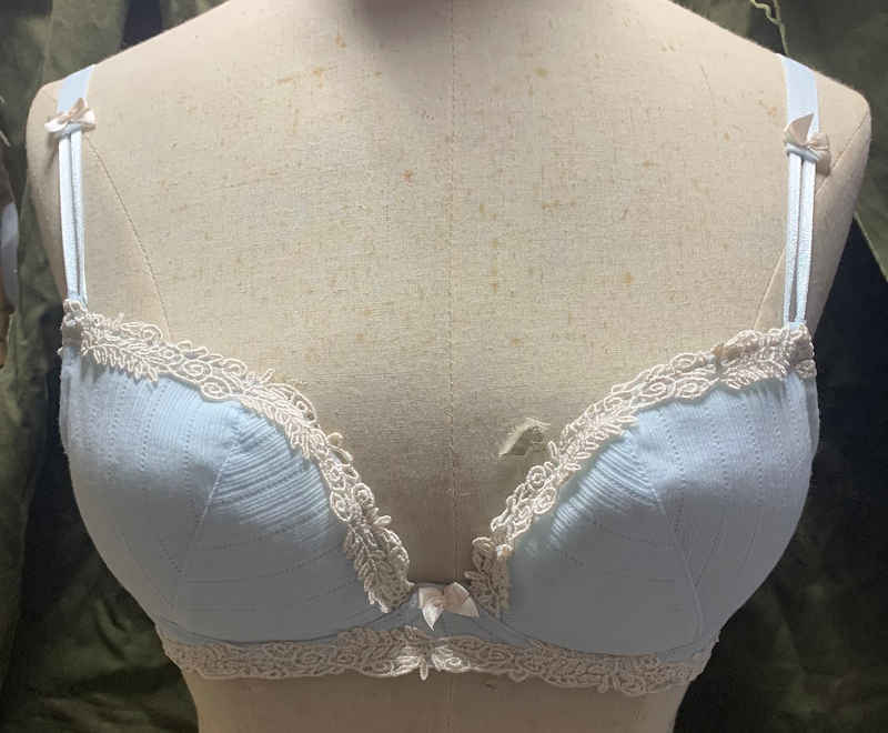 ★☆ ブラジャー 水色&白 D65 ☆★拍卖