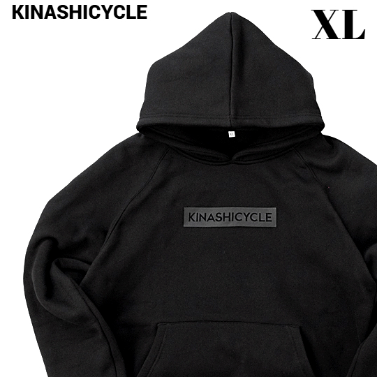 XL 新品【KINASHICYCLE 肉厚パーカー18 BLACK BIG SIZE KINASHI CYCLE BOX LOGO 木梨サイクル パーカー ブラック 木梨憲武 ビッグサイズ】拍卖