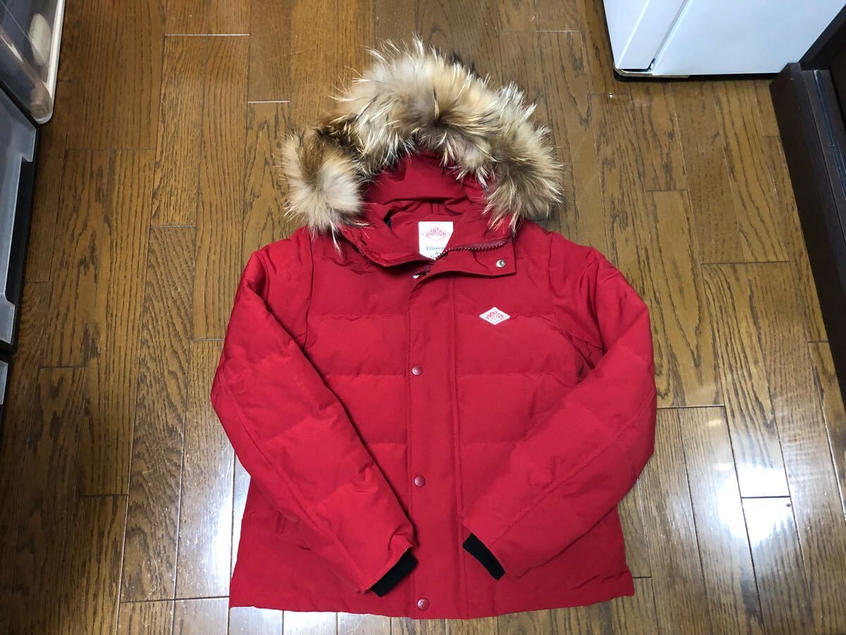 美品 ダントン ダウンコート ショート丈Bshop 限定色 サイズ36 赤レッド拍卖