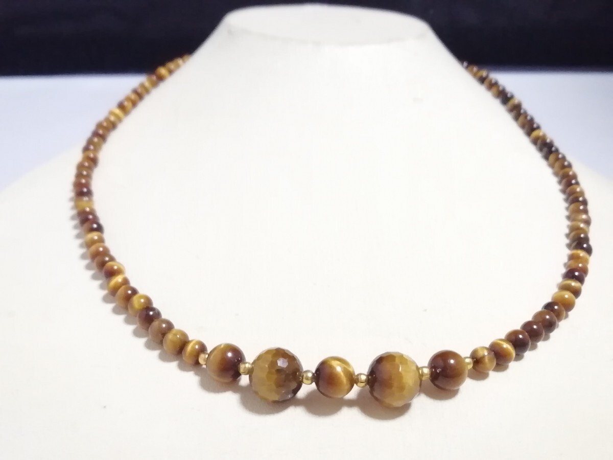 南アフリカ原産ハイグレード天然タイガーアイデザインネックレス 11414拍卖