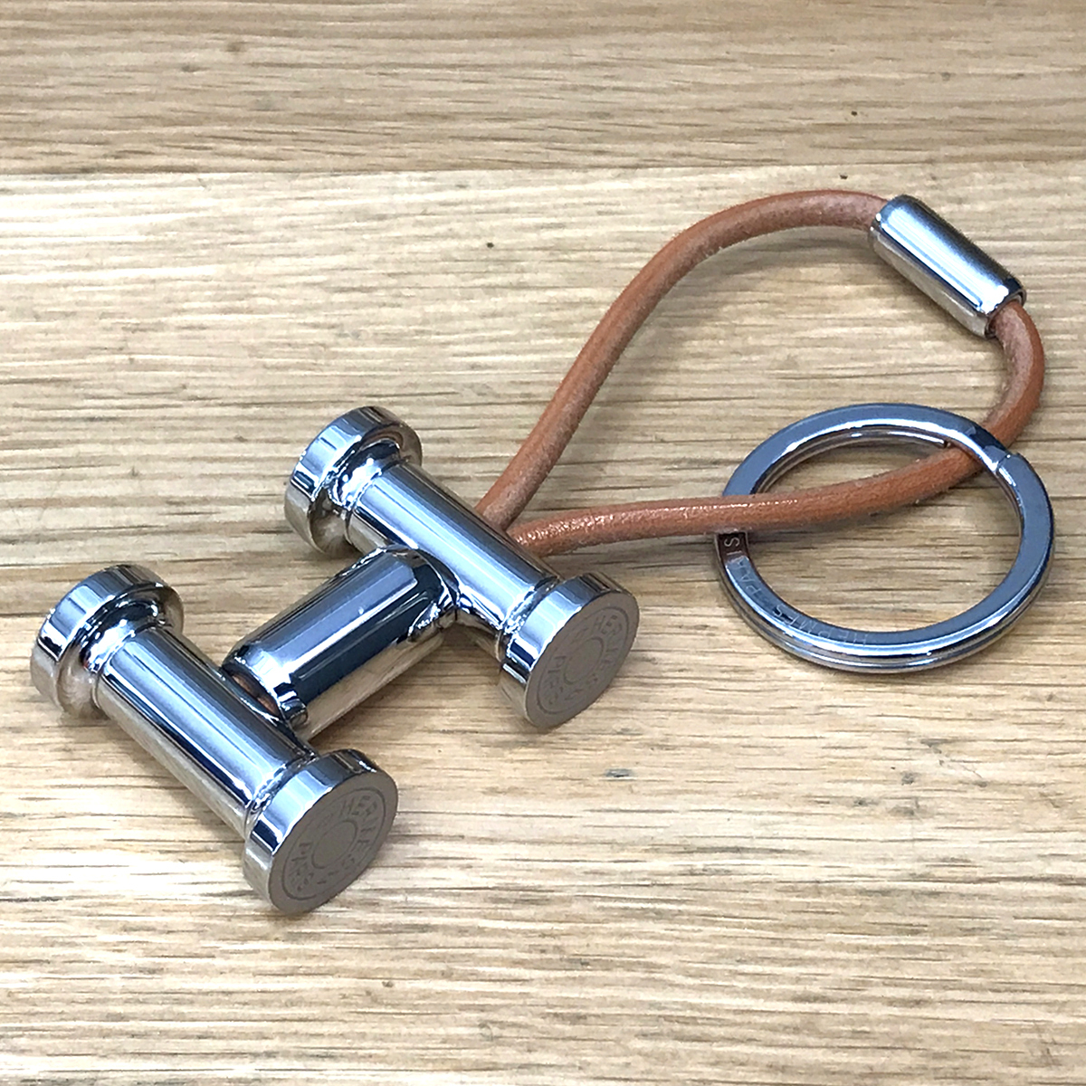 【新品未使用】エルメス キーホルダー モビールH キーリング メタル シルバー Hデザイン 12921拍卖