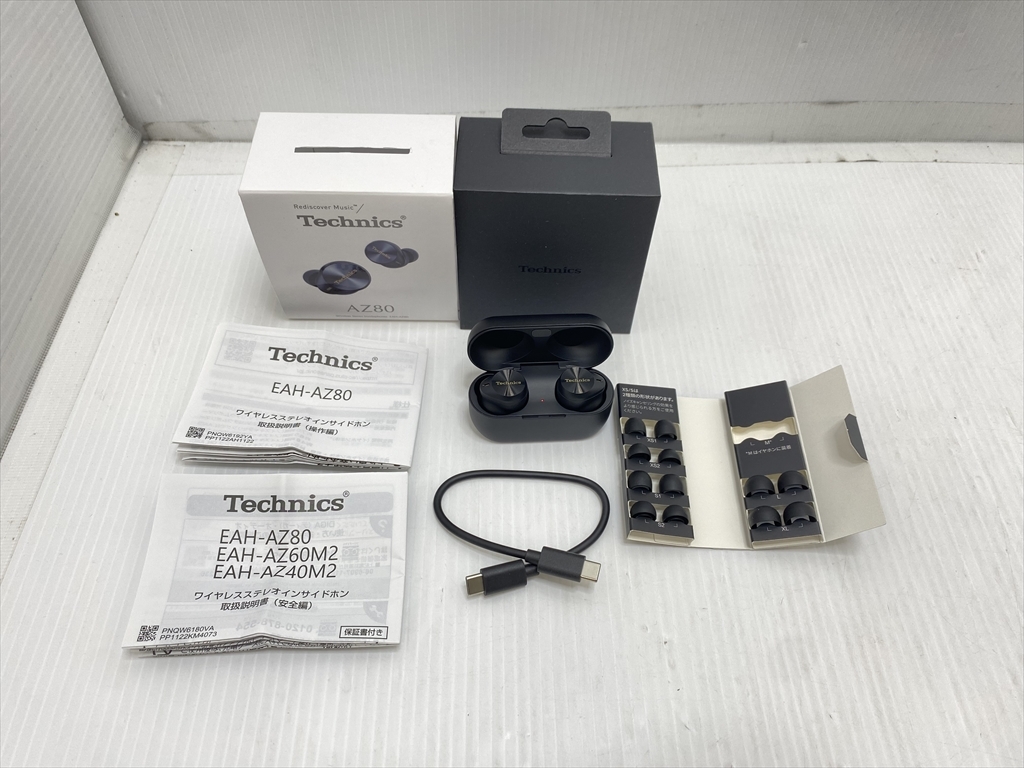 下松)Technics テクニクス ワイヤレスイヤホン EAH-AZ80 ブラック 黒 音出し確認済み ◆★H241028R02B MK28A拍卖