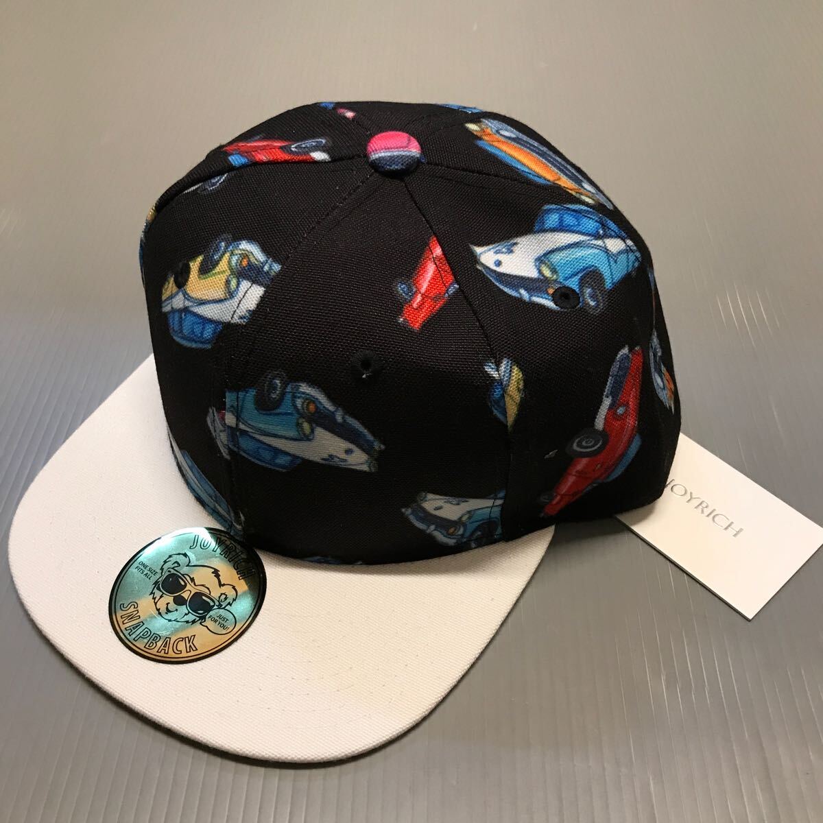 未使用タグ付!JOY RICH ジョイリッチ ブラック/ホワイト アメ車クラッシックカープリント キャップ 帽子 ユニセックス SNAPBACK 格安!拍卖