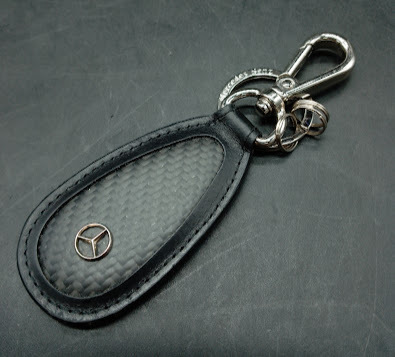 ▽ メルセデスベンツ キーホルダー / Mercedes-Benz Mercedes Benz 革 キーリング 黒 ブラック拍卖
