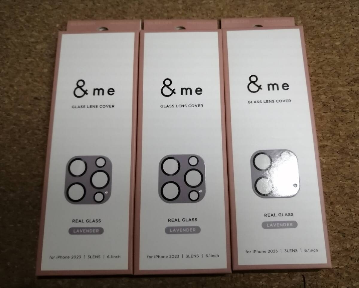【3個】エレコム iPhone 15 Pro レンズフィルム ガラス パレットカラー ラベンダー PM-A23CFLLP1PU 4549550289658拍卖