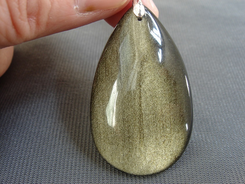 ☆風水,お守り,超希少,大粒天然ゴールドオブシディアン金耀石ペンダントトップA1拍卖