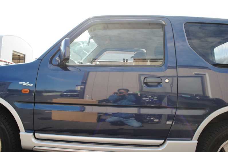 ジムニー ワイルドウィンド 5MT 3型 前期 (JB23W) 純正 動作保証 破損無 左 助手席 ヒンジ付 ドアパネル Z2U 紺 68002-81A01 s015780拍卖