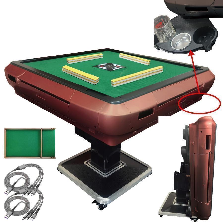 全自動麻雀卓 家庭用 折りたたみ 麻雀卓 28mm ワインレッド R2121拍卖