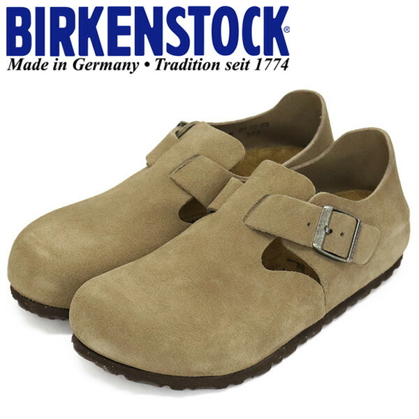 BIRKENSTOCK (ビルケンシュトック) 1010504 LONDON ロンドン スエードレザーシューズ TAUPE ナロー幅 BI226 38-約24.5cm拍卖