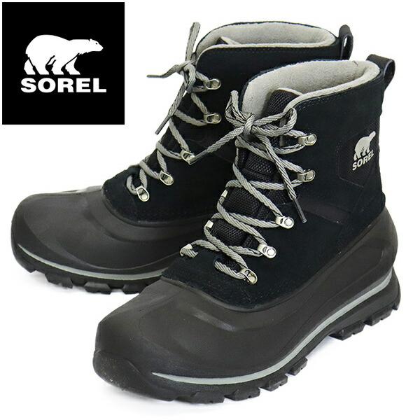 SOREL (ソレル) NM5081 バクストンレース ブーツ ウォータープルーフ メンズ 010BLACK SRL138 US8-約26.0cm拍卖