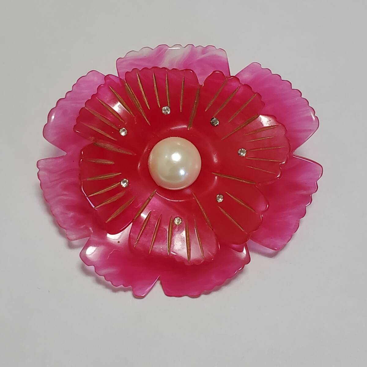 花デザイン ブローチ レディース 7,2㎝ 16,7g 美品拍卖