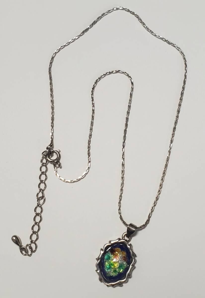 七宝 ペンダントトップ ネックレス レディースアクセサリー トップ1,5㎝×2㎝ ネックレス37㎝ きれいめ拍卖