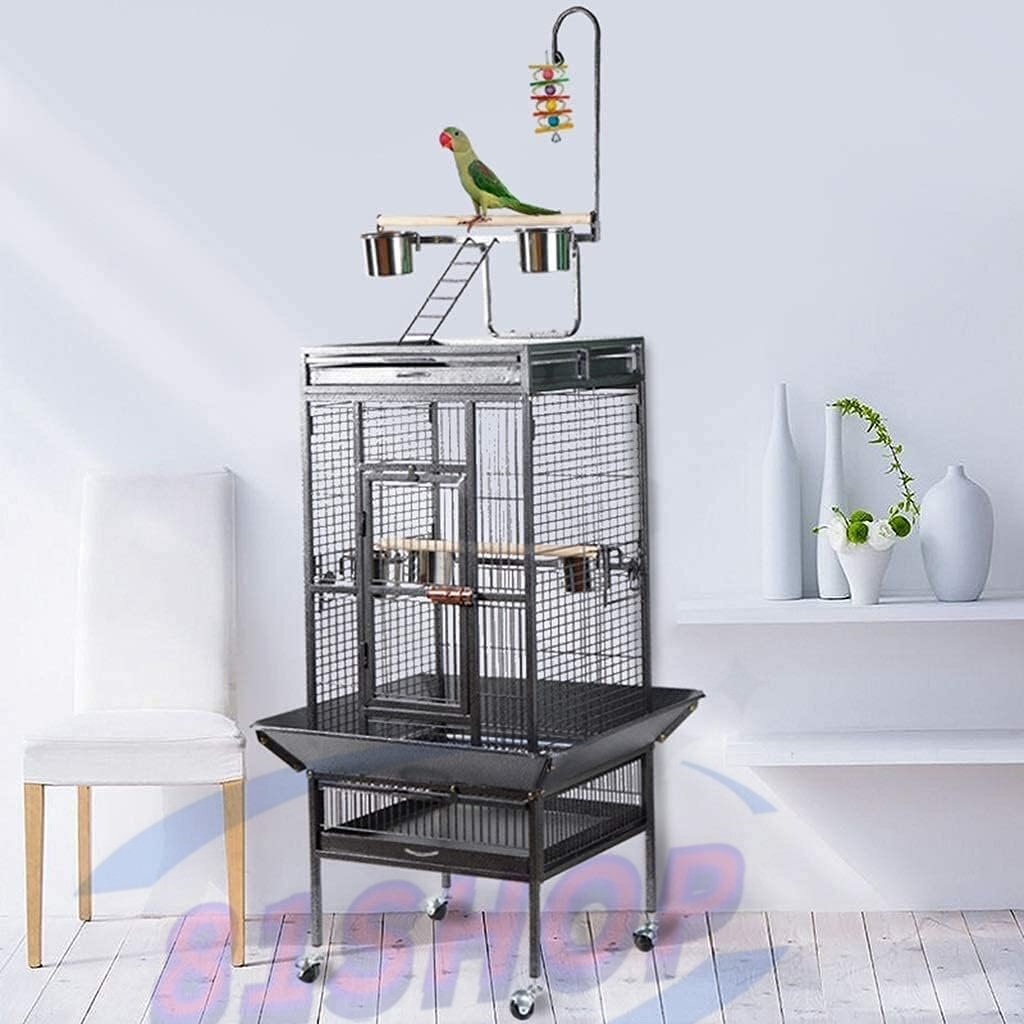 「81SHOP」鳥かご バードケージ 大型のインコケージ 家庭用鳥ケージ、屋外の移動可能な錬鉄の鳥のヴィラ、ロックが付いている拍卖