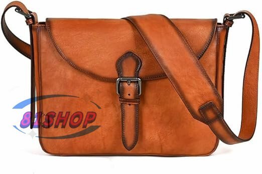 「81SHOP」 アンティーク風合い鞣し天 然 牛革ショルダーバッグ メンズ 斜め掛けボディバッグ 胸バッグ ipad 10.5収納可 本 革 小さめビジ拍卖