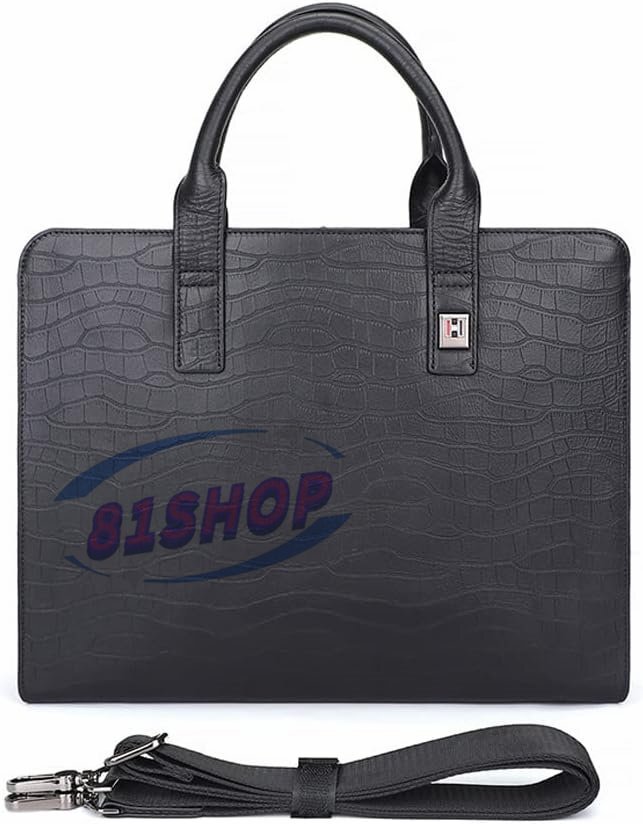 「81SHOP」牛革 クロコダイル型押し ビジネス バッグメンズ 2way ショルダー 手提げバッグ ブリーフケース 14インチPC対応 旅行 出張 通勤拍卖