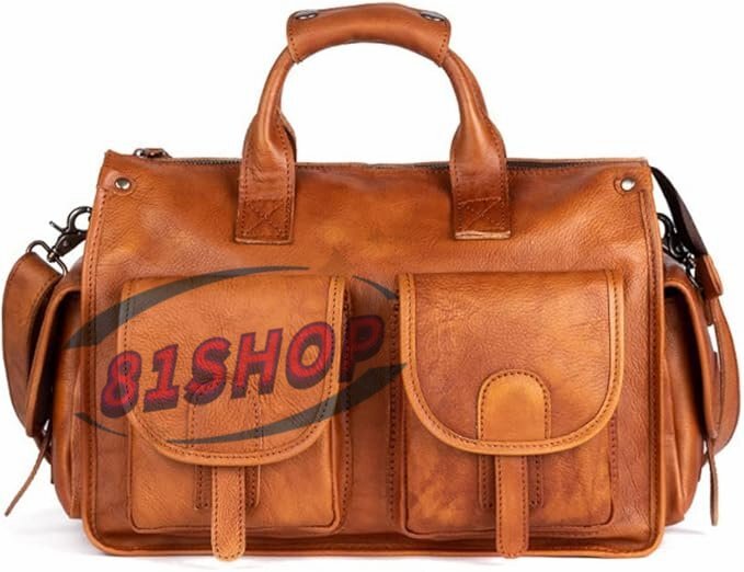 「81SHOP」アンティーク風合い鞣し天 然 牛革 ビジネスバッグメンズ 2way ショルダー 手提げバッグブリーフケース15.6インチPC対応 旅行 出拍卖