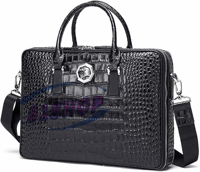 「81SHOP」 牛革 クロコダイル型押し ビジネス バッグメンズ 2way ショルダー 手提げバッグ 3室仕切 ブリーフケース 14インチPC対応 旅行拍卖