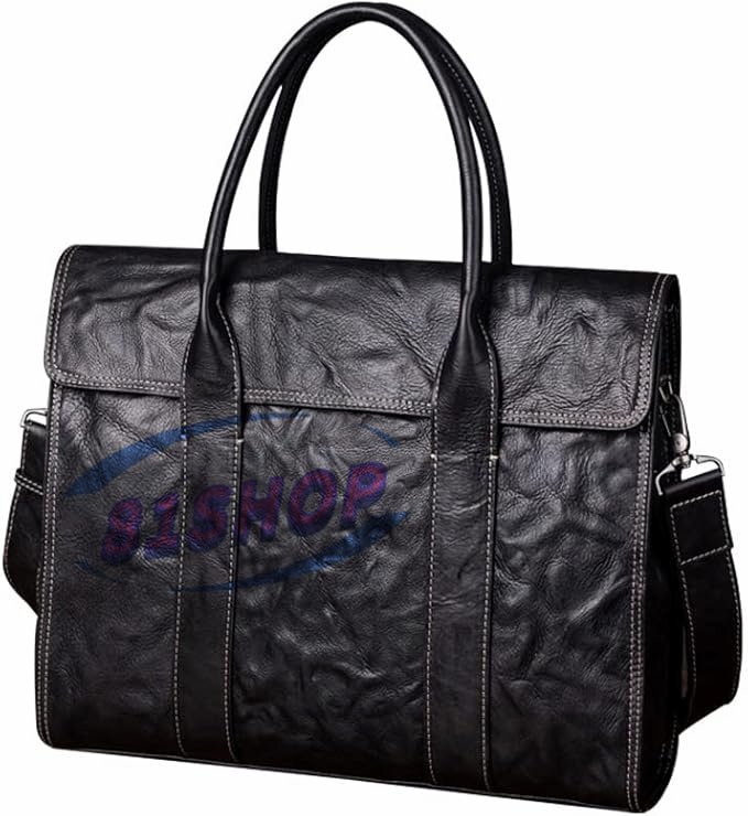 「81SHOP」 アンティーク風合い鞣し天 然 牛革 ビジネスバッグメンズ 2way ショルダー 手提げバッグブリーフケース2室仕切 15.6インチPC対拍卖