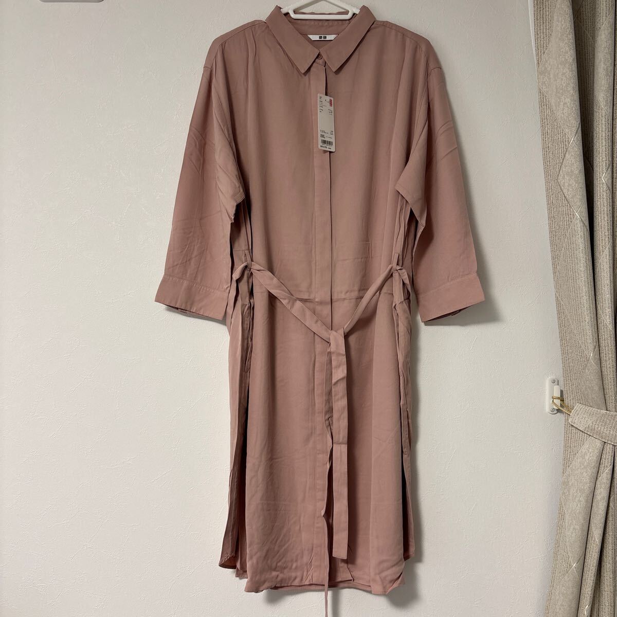 UNIQLO レーヨン シャツワンピース XXL 7分袖拍卖