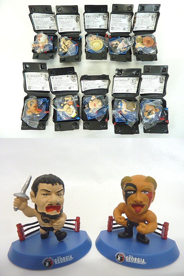 ts119A 未使用保管品 GEORGIA ジョージア 全日本 プロレス レスラー フィギュア コレクション 全10種 ジャイアント馬場/ジャンボ鶴田/他拍卖