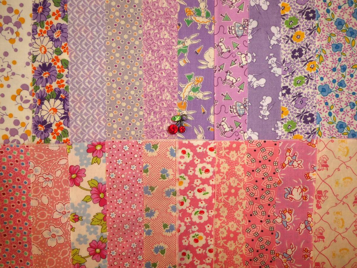 即決★usa30’sピンクパープルセットA★レトロ復刻フラワーフィードサックアニマル拍卖