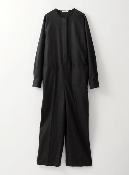 新品 定価5.5万 enchainement ウールフラノ オールインワン チャコールグレー アンシェヌマン HER.拍卖